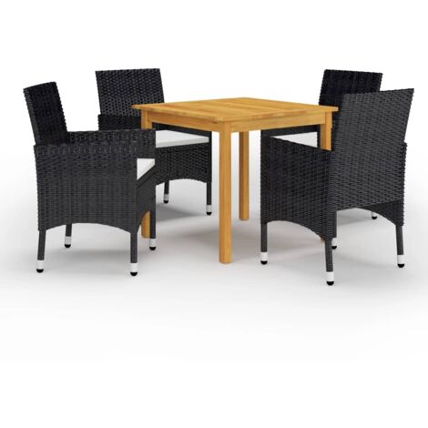 vidaXL Ensemble à manger de jardin 5 pcs Noir (1/5)