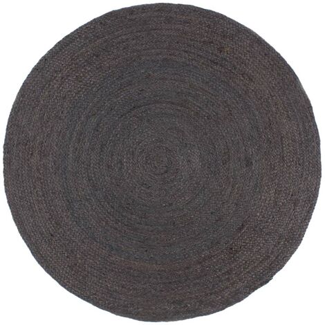Tapis fait à la main Jute Rond 240 cm Gris foncé vidaXL