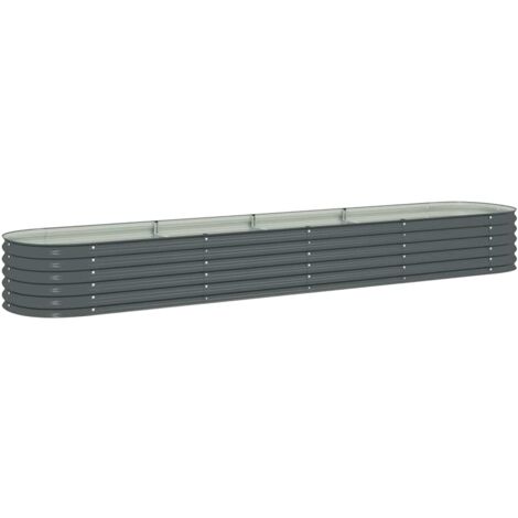 vidaXL Lit surélevé de jardin 400x80x44 cm Acier galvanisé Gris (1/10)