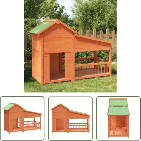 Vidaxl – Chenil pour chien en bois de pin massif – Dimensions 143x60,5x109 cm – Toit résistant à l'eau – Accès facile et bonne circulation de l'air
