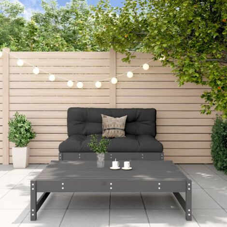 vidaXL 2 Piece Garden Lounge Set with Cushions Grey Solid Wood (1/5)