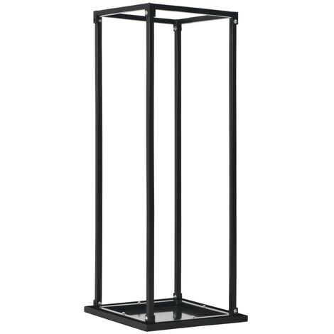 Portant de bois de chauffage avec base Noir 37x37x113 cm Acier vidaXL