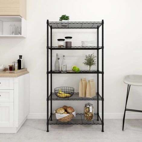 vidaXL 5-Tier Storage Shelf 90x35x180 cm Black 250 kg (1/5)