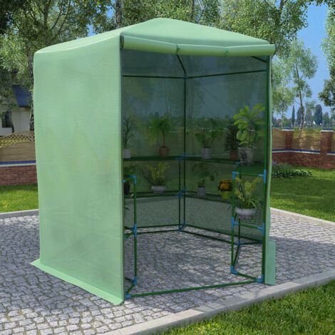 vidaXL Greenhouse with Shelves Steel 227x223 cm (1/5)