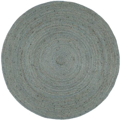 Tapis fait à la main Jute Rond 240 cm Vert olive vidaXL