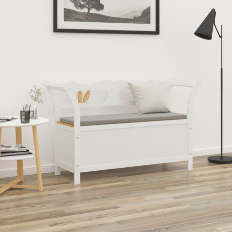 Banc Blanc 107x45x75,5 cm Bois de sapin solide vidaXL