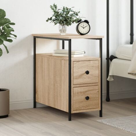 Table de chevet chêne sonoma 30x60x60 cm bois d'ingénierie vidaXL