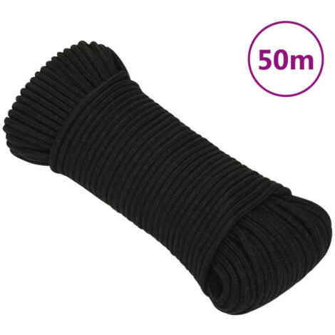 vidaXL Work Rope Black 5 mm 50 m Polyester (1/5)