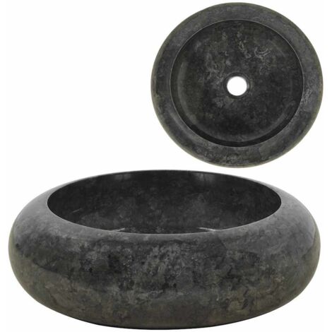 Lavabo 40 x 12 cm Marbre Noir vidaXL