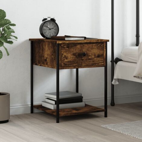 vidaXL Bedside Table Smoked Oak 44x45x58 cm Engineered Wood (1/5)