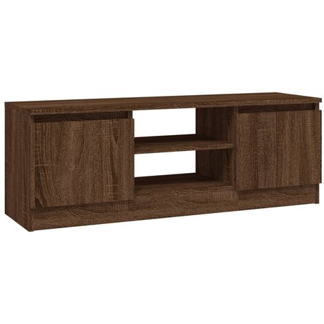 Meuble TV avec porte Chêne marron 102x30x36 cm