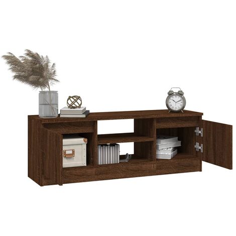 Meuble TV avec porte Chêne marron 102x30x36 cm