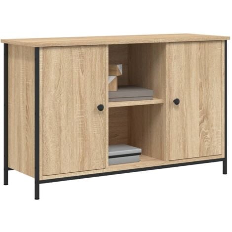 Meuble TV chêne sonoma 100x35x65 cm bois d'ingénierie
