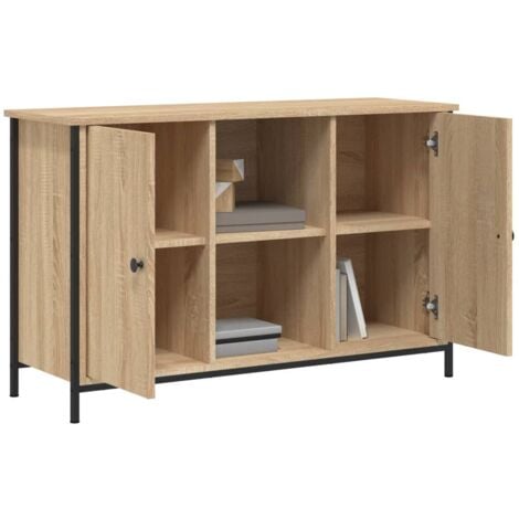 Meuble TV chêne sonoma 100x35x65 cm bois d'ingénierie