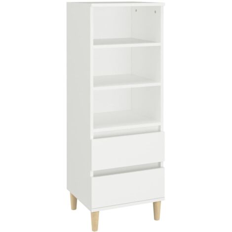 vidaXL Buffet haut Blanc 40x36x110 cm Bois d'ingénierie (1/5)