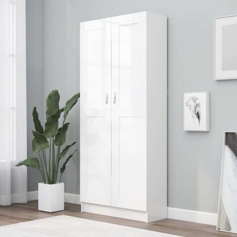 Vidaxl – Bibliothèque blanche 82,5x30,5x185,5 cm – Bois d'ingénierie avec 5 compartiments – Design élégant pour rangement intérieur