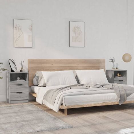 Tables de chevet 2 pcs Sonoma gris Bois d'ingénierie vidaXL
