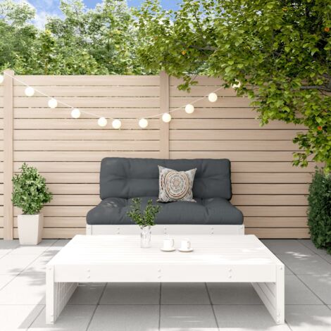 vidaXL 2 Piece Garden Lounge Set with Cushions White Solid Wood (1/5)