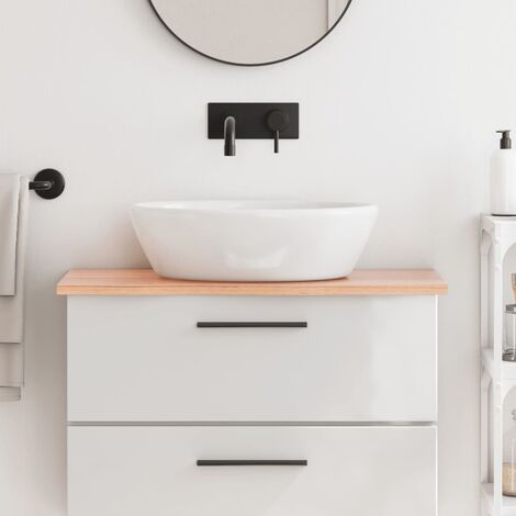 vidaXL Bathroom Countertop Light Brown 80x40x2 cm Treated Solid Wood (1/5)