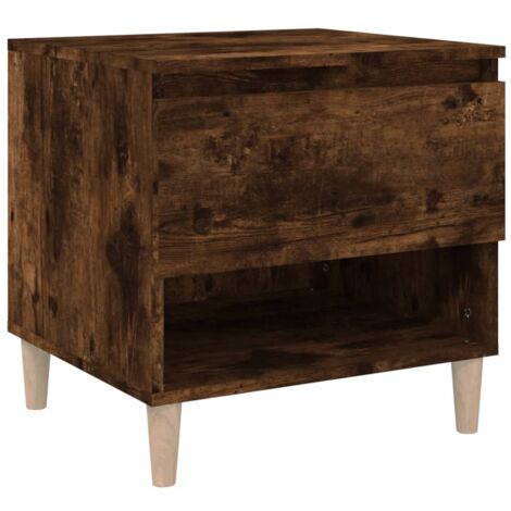 vidaXL Bedside Table Smoked Oak 50x46x50 cm Engineered Wood