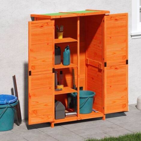 Abri à outils de jardin marron 83x57x140 cm bois massif pin vidaXL