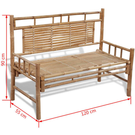 Banc de jardin 120 cm Bambou