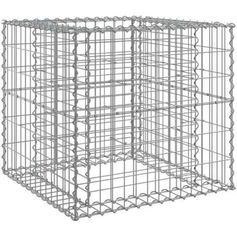Panier de gabions argenté 70x70x65 cm fer galvanisé vidaXL