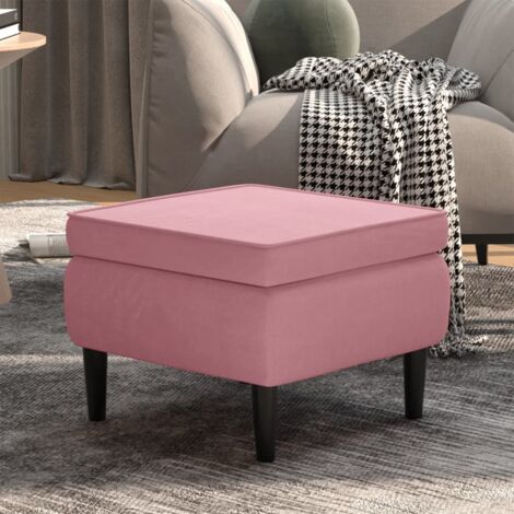 Tabouret avec pieds en bois Rose Velours vidaXL22127