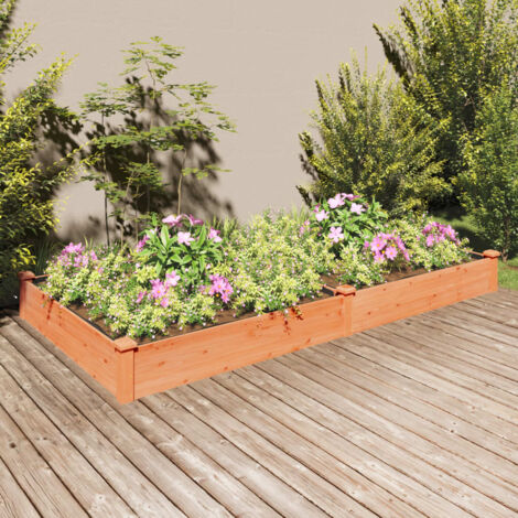 Lit surélevé de jardin doublure 240x120x25 cm bois massif sapin vidaXL