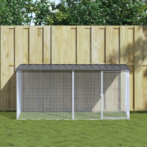 Vidaxl – Cage à poules avec toit 203x98x90 cm – Acier galvanisé – Conception grillagée pour ventilation – Accès pratique avec porte verrouillable