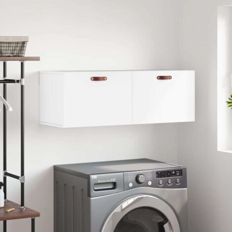 Vidaxl – Armoire murale blanche 100x36.5x35 cm – Bois d'ingénierie – Résistante à l'humidité – Grand espace de rangement
