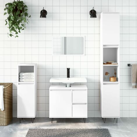 vidaXL Bathroom Cabinet White 30x30x190 cm Engineered Wood (1/5)