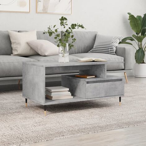 vidaXL Coffee Table Concrete Grey 90x49x45 cm Engineered Wood (1/5)