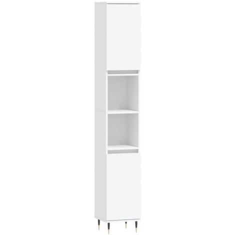 Armoire de salle de bain blanc 30x30x190 cm bois d'ingénierie vidaXL
