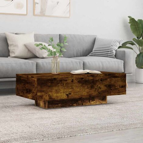 Vidaxl – Table basse fixe chêne fumé 100x49,5x31 cm – Bois d'ingénierie – Surface lisse et résistante à l'humidité – Assemblage requis