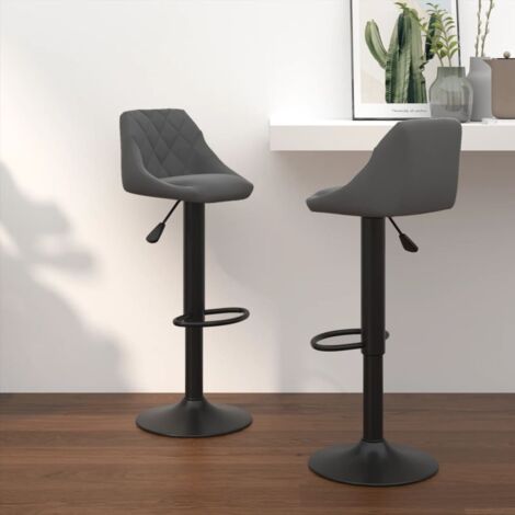 vidaXL Bar Stools 2 pcs Dark Grey Velvet (1/6)