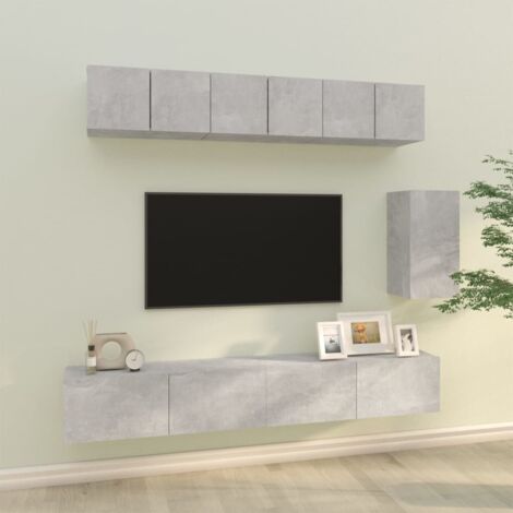 vidaXL 6 Piece TV Cabinet Set Concrete Grey Engineered Wood (1/5)