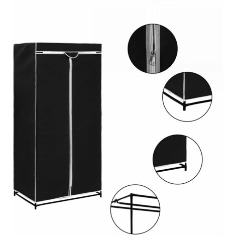 vidaXL Wardrobe Black 75x50x160 cm