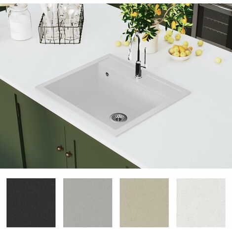 Évier de cuisine Granit Seul lavabo Blanc