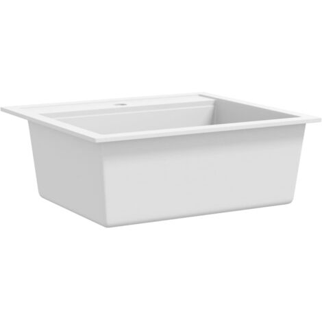 Évier de cuisine Granit Seul lavabo Blanc