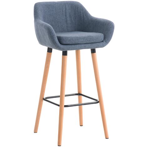 Tabouret de bar Grant en tissu Bleu