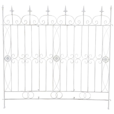 CLP – Clôture de jardin Mangold en fer laqué – Hauteur 1m – Longueur modulable – Motifs floraux décoratifs pour jardins romantiques
