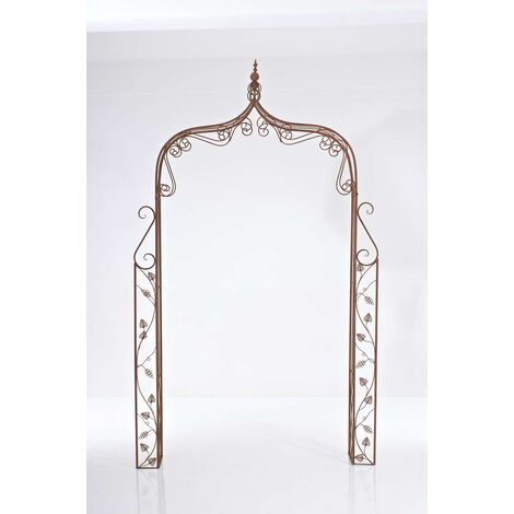 CLP – Arche de jardin en fer forgé marron antique – Largeur 118/143 cm – Hauteur 248 cm – Support pour rosiers et plantes grimpantes