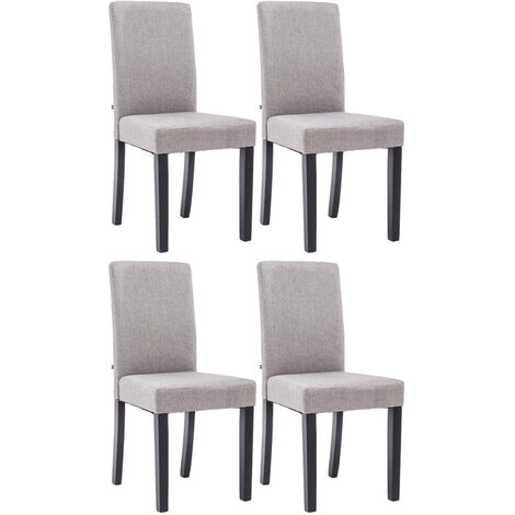 CLP – Lot de 4 chaises de salle à manger Ina en tissu noir – Rembourrage épais – Structure en bois – Hauteur d'assise 47 cm – Capacité 125 kg (1/5)
