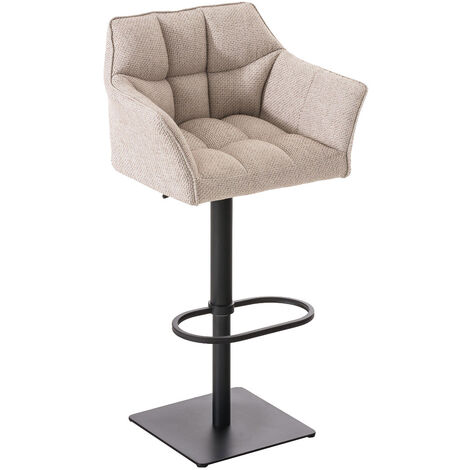 Tabouret de tissu damaso ivoire, Schwarz (1/5)