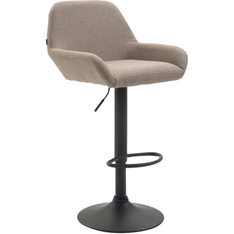 CLP – Tabouret de bar tissu réglable 63-83 cm – Pied métal noir – Assise pivotante 360° – Confort optimal pour intérieur moderne
