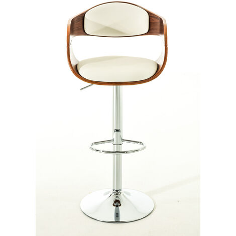Set 2 tabourets RÉTRO KINGSTON en noyer / blanc comme
