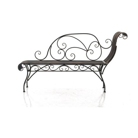 CLP – Banc de jardin en métal bronze – Dimensions 156 x 46 cm – Hauteur 78 cm – Assise 124 x 41 cm – Élégant pour décoration extérieure