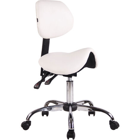 Tabouret de travail Stuttgart en similicuir Blanc