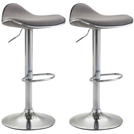 Réglez 2 tabourets de bar Shanghai en tissu gris clair (1/5)